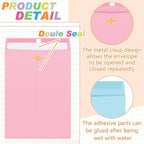 Geyee 100 Pcs Clasp Manilla Envelopes 10 x 13 Inch Gummed Colored Envelopes for Storing or Mailing for Home Office Business Supplies(Multicolor)