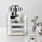 Gagee 2 Pack Paper Organizer for Desk,Clear Stackable Paper Sray, Office Desk Organizer for Notes, Pens, File, Document, Paper Holder ﻿