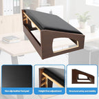 Ergonomic Foot Rest, 4 Adjustable Height Foot Stool,Footrest Under Desk， Soft Cushions, Foot Rest Office,Improving Posture, Promoting Blood Circulation（Espresso）