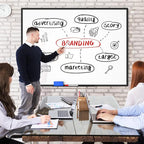 Magnetic Dry Erase Whiteboard - 46 x 33 Inch White Board - 4 x 3 Large Wall-Mounted Board with Black Aluminum Frame, 1 Magnetic Eraser, 2 Pen, Detachable Marker Tray, 6 Magnets