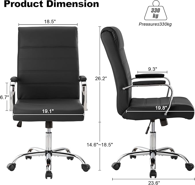 Office Desk Chair,Modern Leather Conference Room Chairs,High Back Ergonomic Home ofiice Chair,Adjustable Height Swivel Executive Computer Chair with Padded Seat and Armrest