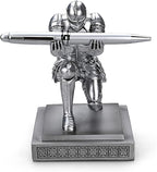 Knight Pen Holder Pen Stand Desk Organizers and Accessories Resin Pencil Holder as Gift with a Fancy Pen for Office and Home Desk Organizer (Silver)