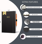 Ensight 2025-2026 HARDCOVER Leather Planner Weekly & Monthly - 6.5x8.5 Inches - Academic Planner Business Personal or Student - Pen Holder, Thick Paper, July 2025 - June 2026 (Black)