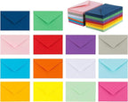Purple Q Crafts 140 Mini Envelopes 14 Assorted Colors,Gummed closure, Gift Card, Business Card Envelopes 4"x 2.7"