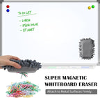 Sherr 36 Pcs Microfiber Shag Magnetic Erasers Bulk Washable Dry Erase Whiteboard Erasers for Whiteboard, Chalkboard, and Memo Boards Marker, Chalk Mark, Home School Classroom Office(Gray Color)