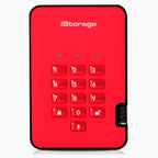 iStorage diskAshur2 HDD 2TB Red | Secure portable hard drive | Password protected | Dust & water resistant | Hardware Encryption