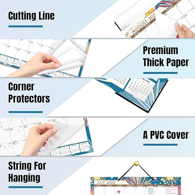 Gannyfer Desk Calendar 2025-2026, 18 Months Fridge Calendar - Large 14" x 11" Desktop/Wall Monthly Calendar, July 2025 - Dec 2026, Personal Planner for Home, School, Office(3 Stickers)