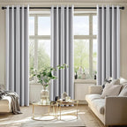 MIULEE Blackout Curtains for Bedroom Living Room 84 Inches Long 2 Panels, Thermal Insulated Room Darkening Drapes Solid Grommet Noise Reduction Light Blocking Window Curtains 40x84 Inch Greyish White