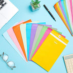 Geyee 100 Pcs Clasp Manilla Envelopes 6 x 9 Inch Gummed Colored Envelopes for Storing or Mailing for Home Office Business Supplies(10 Colors)