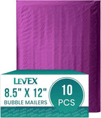 Levex - #2 8.5" x 12" [10 Pack] Purple Poly Bubble Mailers, Padded Envelope Mailers, Packing Envelope & Mailing Bags for Shipping
