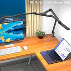 LED Desk Lamp with Clamp, 41.5" Clamp on Architect Desk Lamp for Home Office, 24W Bright Tall Computer LED Table Light Adjustable Overhead Clip on Office Lighting for Work Craft
