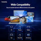 512GB Fast External SSD Flash Drive Up to 2000MB/s USB3.2 Gen2, 2-in-1 Dual USB A +Type-C Drive, USB Memory Stick Solid State Thumb Drive for iPhone 15/16/Android/Windows/MacPC/Laptops