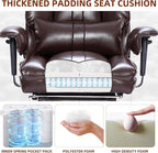 Big and Tall Office Chair 500lbs Wide Seat Executive Office Desk Chair High-Back Office Task Chair with Foot Rest, Ergonomic Lumbar Support Computer Office Chairs for Heavy People(Brown)