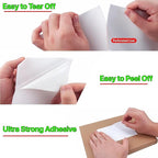 Fanfold 4 x 6 inch Thermal Labels Stack Direct White Strong Adhesive Perforated Postage Shipping Printer Compatible with Zebra SNBC Epson Rollo (500, Fanfold)