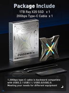 MOVE SPEED Magnetic 1TB Portable External SSD - 2000MB/s USB-C 3.2x2, PS5/PC/Smartphone Compatible Portable Drive, Compact Durable Storage for Gamers & Creators