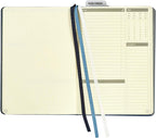 C.R. Gibson Blue Leatherette Freestyle Organizer and Planner Dot Grid Notebook, 6'' W x 8.5'' L, 240 Pages