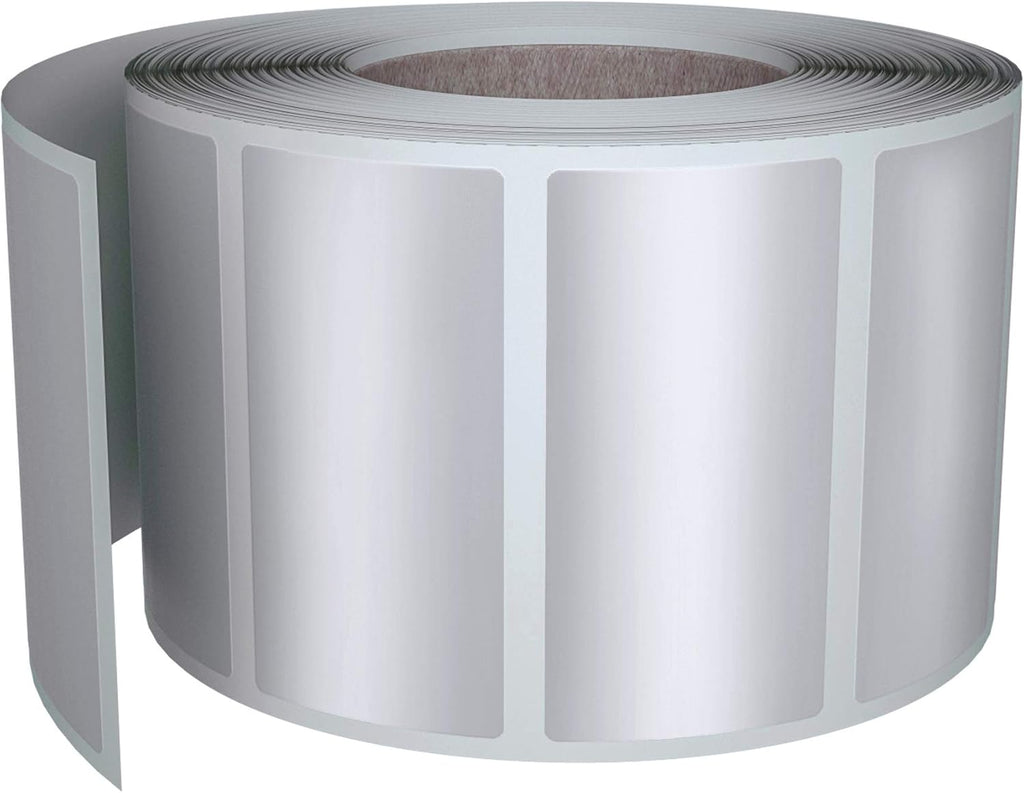 Royal Green Silver Foil Stickers Rectangle Labels Great for Tags Sticker Seals and Gift Favors 40mm x 19mm (1.57 inch x 0.75) - 500 Pack