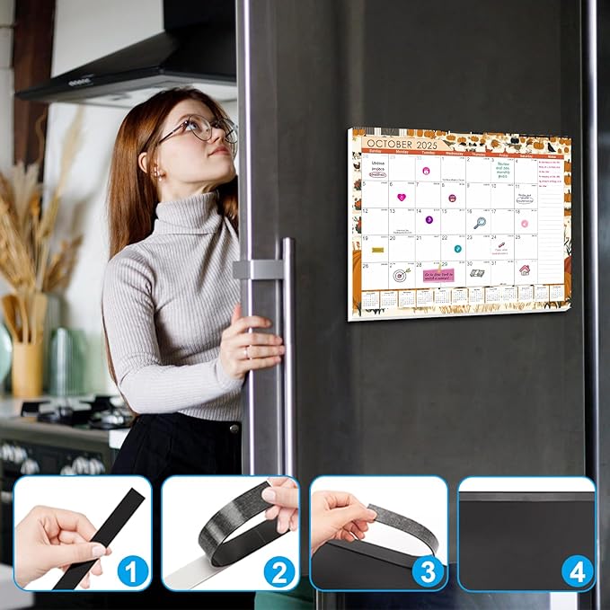 Gannyfer Desk Calendar 2025-2026, 18 Months Fridge Calendar - Large 14" x 11" Desktop/Wall Monthly Calendar, July 2025 - Dec 2026, Personal Planner for Home, School, Office(3 Stickers)