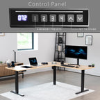 VIVO Electric Corner L-Shaped 75 x 63 in Real Bamboo Standing Desk, Memory Height Adjustment, Black Frame, DESK-E3CTBO-75