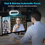 ToLuLu Streaming Webcam 2K 50FPS Web Cam, LED RGB Webcam with Microphone and Light, Autofocus Computer Camera with Cover and Tripod, Plug-Play USB Web cam for PC Desktop/MacBook Gaming Video Calling