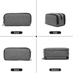 Della Gao Big Capacity Pencil Case, Aesthetic Pencil Pouch with 3 Compartments Large Pencil Bag Nylon Storage Pen Bag Office Stationery Organizer for Women and Men - Grey