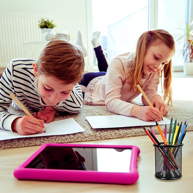 2 Pack Black Pencil Cup - Wire Mesh Pen Cup Holder for Desk, Office Pen Organizer With Sleek Design