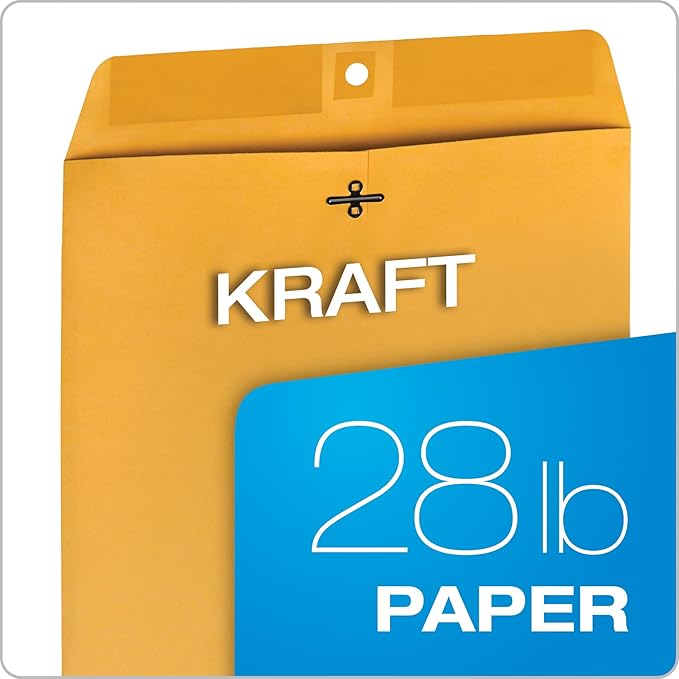 Quality Park Clasp Envelopes, Brown Kraft, 10 x 15 inches, Box of 100 (37898)
