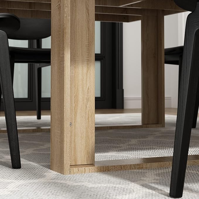 ECACAD 7FT Conference Table for 6-8 People, Large Rectangular Meeting Table, Modern Seminar Table for Office Meeting Conference Room, Brown (86.6”L x 47.2”W x 29.4”H)