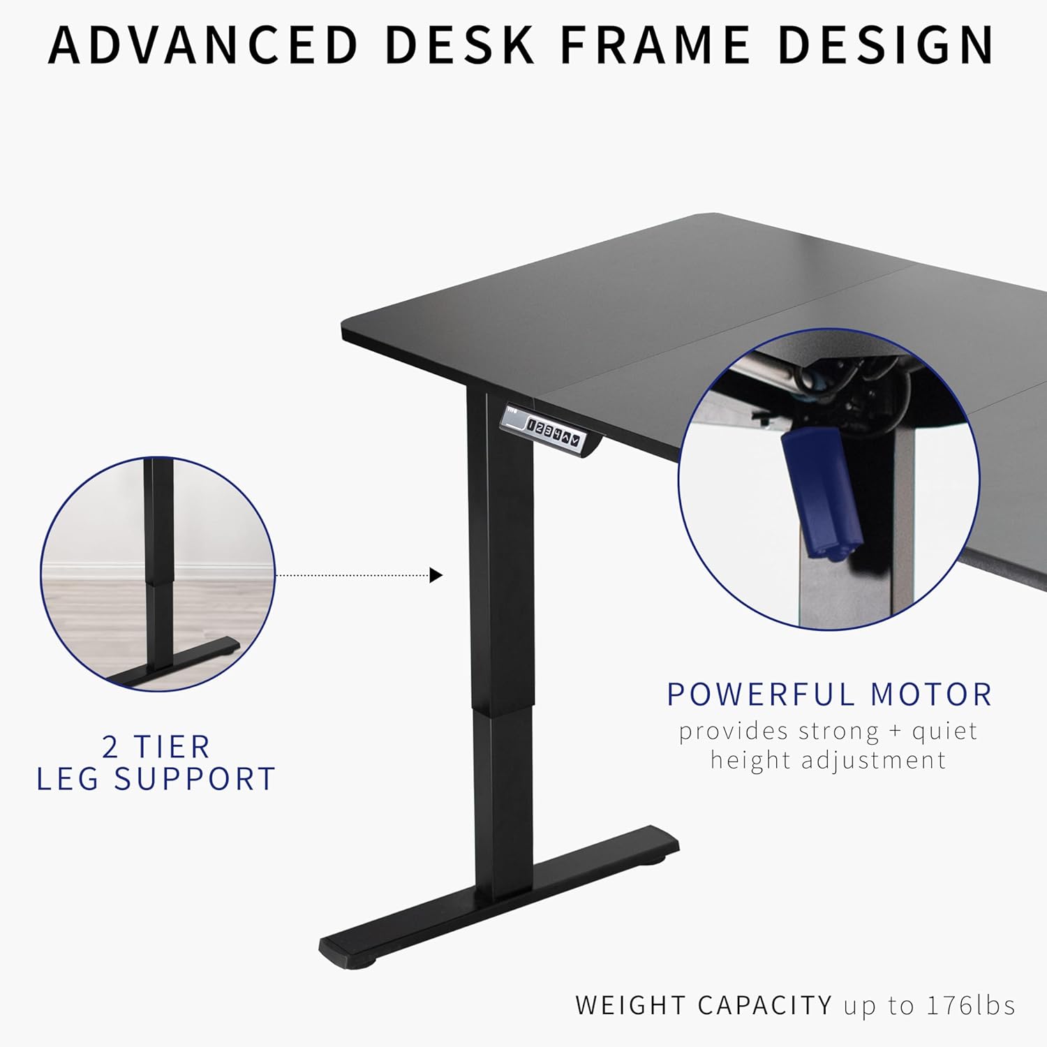 VIVO Electric 60 x 30 in Standing Desk, Memory Height Adjustment, 1B Series, Light Wood Top White Frame, DESK-KIT-1W6C-30