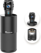 TOUCAN 360-Degree Video Conference Camera, 1080p HD Webcam with 4 Noise Reduction Mics, Speaker, AI Tracking, Works with Zoom, Google Voice, Microsoft Teams and More, for PC/Mac/Tablet