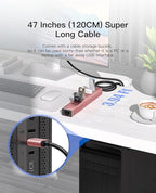 Aluminum USB 3.0 Adapter USB to Ethernet HUB with 120CM Long Cable for Laptop USB Extender with Gigabit Ethernet Port and 5V/3A Power Port 7 Ports USB Hub for iMac PC Flash Drives (Rose Gold)