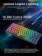 Lenovo Legion K510 Mini Pro Wired Mechanical Gaming Keyboard - 75% Compact Design, RGB Illumination, Hot-Swappable Mechanical Switches, Programable Keys