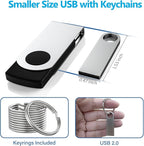 ABLAZE 8GB Flash Drive 5 Pack, Metal USB 2.0 Thumb Drives with Keychains USB Stick Pendrive (Sliver)