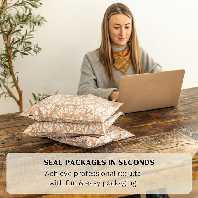 Poly Mailers 10x13 Inch 500 Pack Medium Shipping Bags Strong Thick Mailing Envelopes | Self Sealing Adhesive | Waterproof & Tear Resistant | Small Business Packaging for Clothing - Floral Dusty Pink