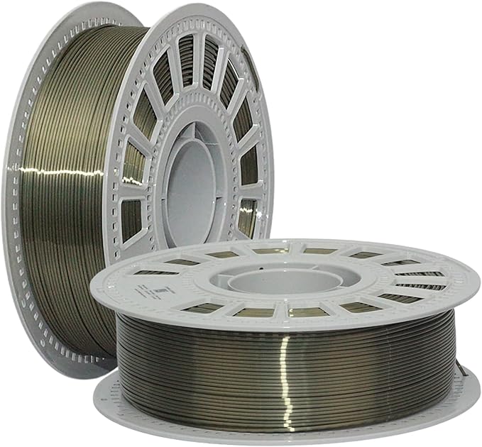 Silk Filament 1.75, Pla + Filament, 3D Printer Filament, Dimensional Accuracy +/- 0.03 Mm, 3D Printer Filament Silk, Pla Filament', Pla 1 Kg (2.2 Lbs), Fit Most FDM 3D Printers (Teal Gold)