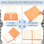 PerKoop 12 Pcs Jumbo Book Covers Stretchable Fabric School Book Protector Reusable Washable Cover Protector for Most Hardcover Textbooks(Vivid Colors,6 x 9 Inch)