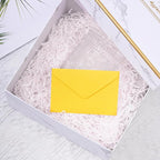 jiebor 100 Sets Small Yellow Envelopes with Small Blank Gift Business Card Wedding Invitation Pocket Envelopes for Graduations Wedding Shower Holiday 4.37 x 2.91 Inch