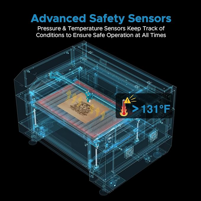 OMTech 60W CO2 Laser Engraver, 28"x20" Laser Engraving Machine with Autofocus 2 Way Pass-Throughs Built-in Air Assist, Commercial Laser Cutting Etching Machine for Wood Glass Acrylic Leather More