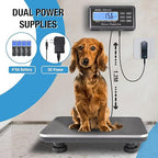 SurmountWay Shipping Scale 660lbs LCD Digital Platform Heavy Duty Portable Stainless Platform for Postal Shipping Scale Industrial Floor Scale W/ 14"X 12"