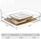 2 Pack- Stackable Paper Letter Tray, Enlarged A4 File Desk Organizer Acrylic Desk Organizers and Accessories Sorter Tray, Clear Workspace Office Supplies Organizers, 13.78inx9.25inx3.62in