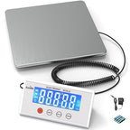 Digital Shipping Scales 440 pounds, Stainless Steel Heavy Duty Postal Scale for Warehouses, Homes, Offices, and Courier Companies, Including Product Manuals and adapters