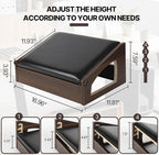 Ergonomic Foot Rest, 4 Adjustable Height Foot Stool,Footrest Under Desk， Flip Over Office Desk Foot Rest, Improving Posture, Promoting Blood Circulation（Espresso）