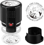 Custom Self Inking Stamp | Book Stamp Personalized Library Gifts for Book Lovers, Readers, Teachers (Cat 01)