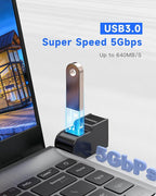 FORIDA 3 Ports USB 3.0 Adapter, USB Hub with 1 USB 3.0 and 2 USB 2.0 Ports, Portable USB Port Splitter for Keyboard, Mobile Hard Disk, U Disk, Camera, Mouse, etc (Black)