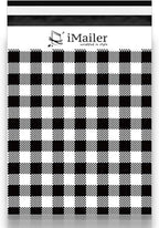 200 Count - 6x9 inch, Poly Mailer Black Gingham Plaid Envelope, Mailing Shipping Bags with Self Seal Strip