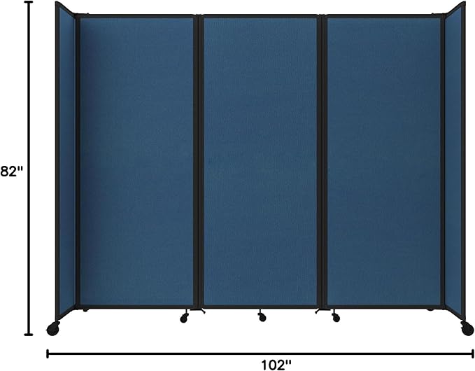 Versare Room Divider 360 Portable Wall Partition | Folding Panels | Large Freestanding Divider | Locking Wheels | Temporary Room Separator