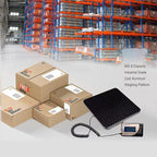 Amazon Basics Digital Postal Scale, Heavy Duty, Aluminium Platform, 440 lb Capacity, 1 Ounce Readability, Black