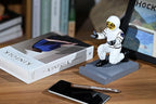 Astronaut Resin Pen Holder, Mobile Phone Stand, Device Stand, Desk Organizer Decorative Pen Holder (White&Golden)