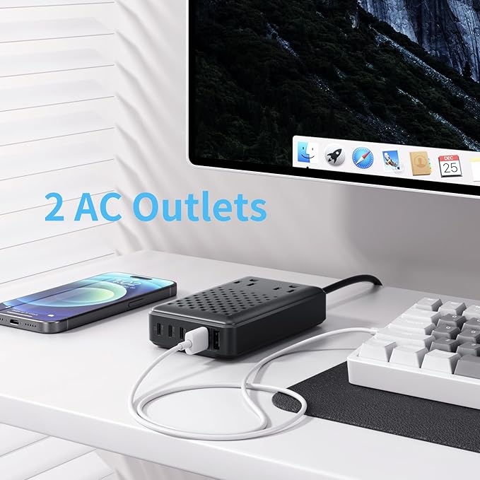 Charging Station 140W USB C Charger Block, Upgraded GaN III 8-in-1 Fast Charging Station Hub，PD 65W Laptop Charger Adapter Compatible with Compatible with MacBook Air/Pro,iPhone16/15,Galaxy S24 etc