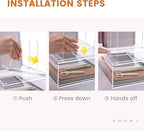 Desk Organizers and Accessories, Acrylic Desk Organizer with Drawer, Office Supplies Organization Storage, Clear Acrylic File Organizer for Desk - 1 Pack